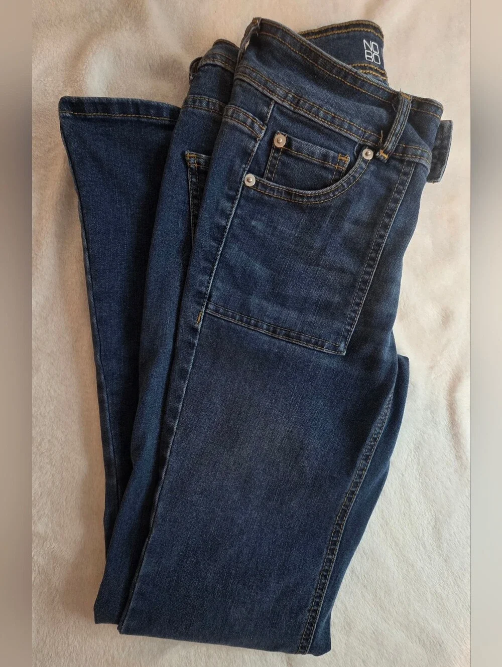 No Boundaries Juniors Flare Jeans Size 5 Medium Wash Stretch Denim